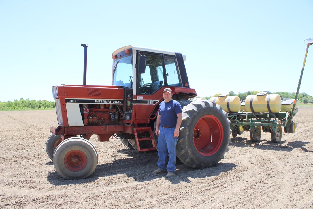 Kyle with International tractor