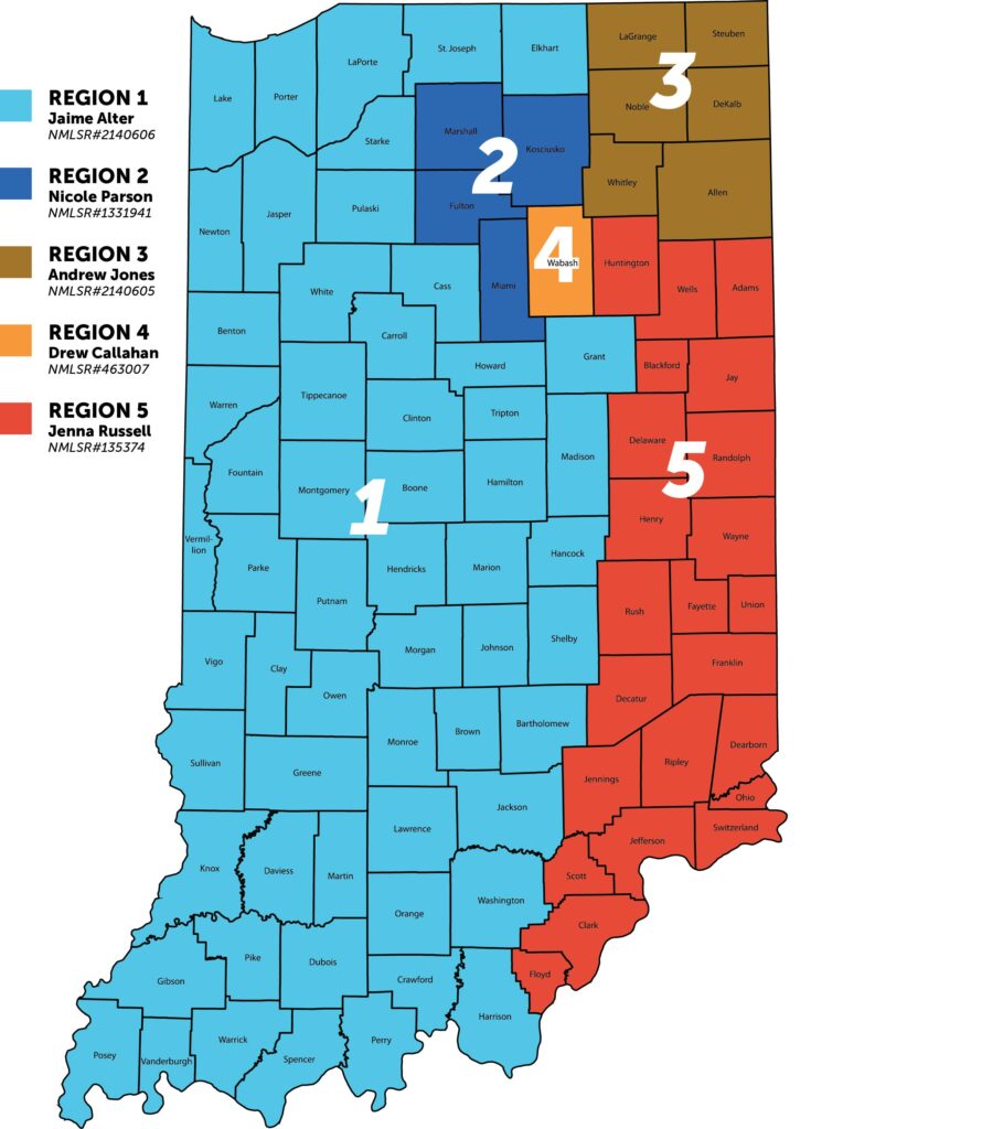 MLO Map with Indiana Regions