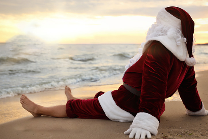 Holiday Loan Image of Santa on Beach