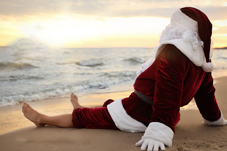 product page holiday Holiday Loan Image of Santa on Beach